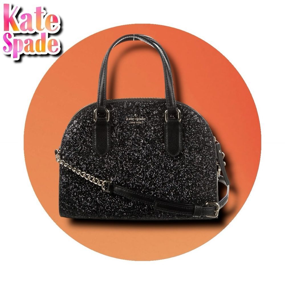 Preowned EUC Kate Spade Laurel Way Glitter Mini Reiley Satchel – Black